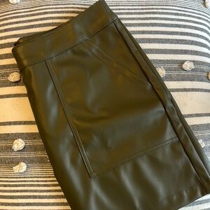 A New Day Olive Green Faux Leather Skirt